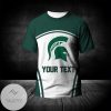 NCAA Michigan State Spartans Custom Text Number White T-Shirt