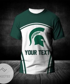 NCAA Michigan State Spartans Custom Text Number White T-Shirt