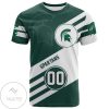 NCAA Michigan State Spartans Custom Number Green White T-Shirt