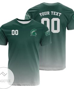 NCAA Michigan State Spartans Custom Text Number Green T-Shirt