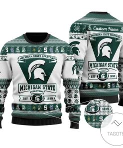 NCAA Michigan State Spartans Custom Name Logo Sweater