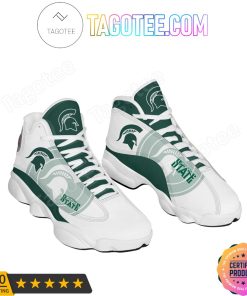 NCAA Michigan State Spartans Green White Air Jordan 13 Shoes