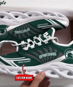 NCAA Michigan State Spartans Custom Name Green Max Soul Shoes