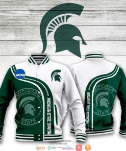 NCAA Michigan State Spartans Green White Baseball Jacket