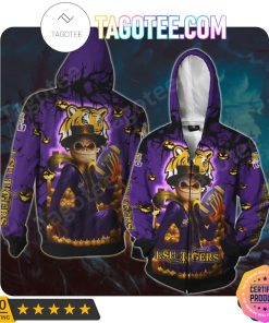 NCAA LSU Tigers Jack Skellington Halloween Zip Up Hoodie