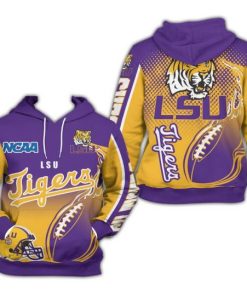 NCAA LSU Tigers Purple Gold Pullover Hoodie