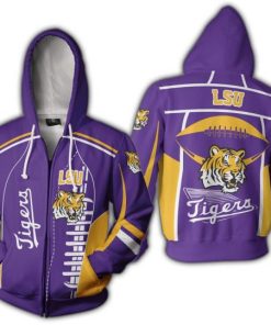 NCAA LSU Tigers Purple Zip Up Hoodie
