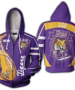NCAA LSU Tigers Fire Ball Zip Up Hoodie