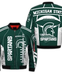 NCAA Michigan State Spartans Green Bomber Jacket