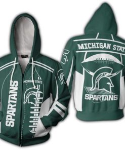 NCAA Michigan State Spartans Green Zip Up Hoodie