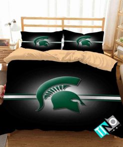 NCAA Michigan State Spartans Logo Black Bedding Set