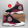 NCAA Ohio State Buckeyes Custom Name Scarlet Black Air Jordan 13 Shoes