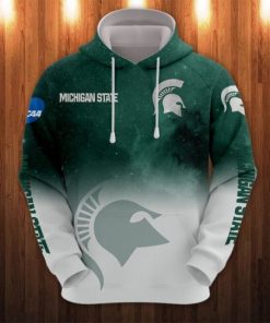 NCAA Michigan State Spartans Green White Logo Pullover Hoodie