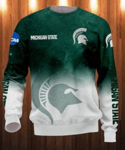 NCAA Michigan State Spartans Green White Logo Sweatshirt