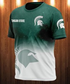 NCAA Michigan State Spartans Green White Logo T-Shirt