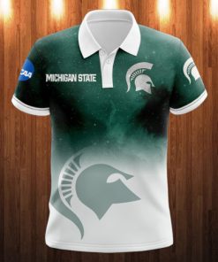 NCAA Michigan State Spartans Green White Logo Polo Shirt