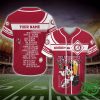 NCAA Alabama Crimson Tide Custom Name Baseball Jersey V6