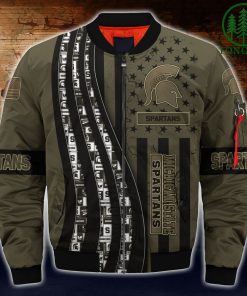 Alternative view of NCAA Michigan State Spartans Camo Bomber Jacket