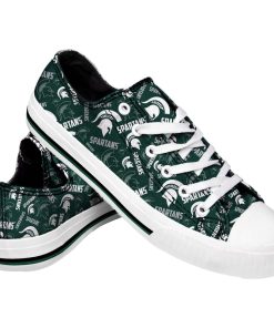 NCAA Michigan State Spartans Green Logo Low Top Shoes