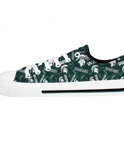Alternative view of NCAA Michigan State Spartans Green Logo Low Top Shoes