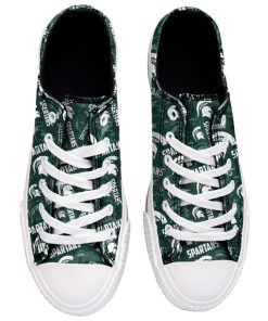 NCAA Michigan State Spartans Green Logo Low Top Shoes - Image 3