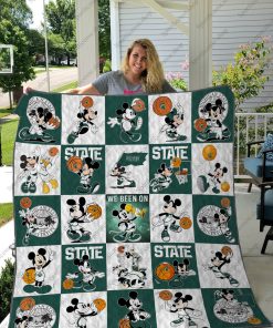 NCAA Michigan State Spartans Mickey Quilt Blanket