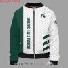 NCAA Michigan State Spartans White Green Bomber Jacket