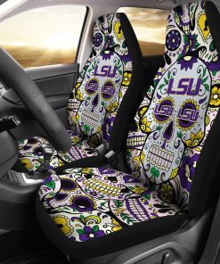NCAA LSU Tigers Party Skull Car Seat Covers