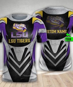 NCAA LSU Tigers Custom Name Metal T-Shirt