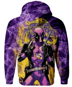 Alternative view of NCAA LSU Tigers Deadpool Pullover Hoodie
