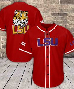 NCAA LSU Tigers Red Baseball Jersey