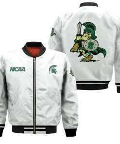 NCAA Michigan State Spartans White Bomber Jacket
