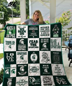 NCAA Michigan State Spartans Quilt Blanket V5