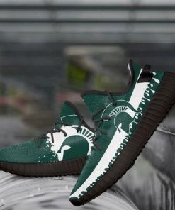 NCAA Michigan State Spartans Green White Yeezy Boost Sneakers