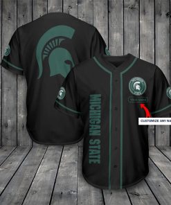 NCAA Michigan State Spartans Custom Name Black Baseball Jersey