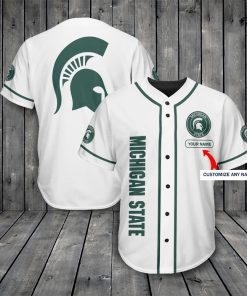 NCAA Michigan State Spartans Custom Name White Baseball Jersey