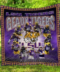 NCAA LSU Tigers Mascot Purple Quilt Blanket