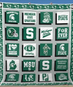 NCAA Michigan State Spartans Quilt Blanket V2