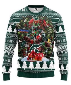 NCAA Michigan State Spartans Tree Christmas Sweater