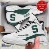 NCAA Michigan State Spartans Custom Name White Air Jordan 13 Shoes
