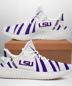 NCAA LSU Tigers White Yeezy Boost Sneakers