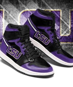 NCAA LSU Tigers Purple Black Air Jordan 1 High Sneakers