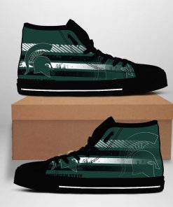 NCAA Michigan State Spartans Green High Top Shoes
