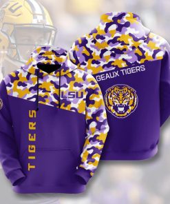 NCAA LSU Tigers Camo Purple Pullover Hoodie