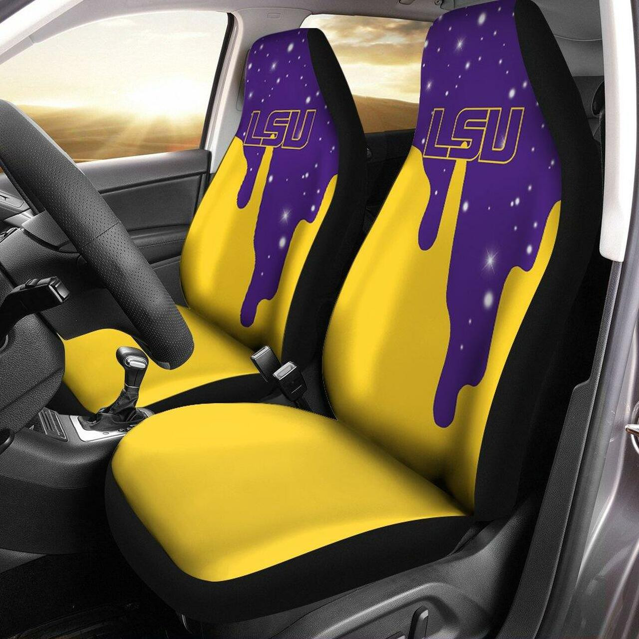 NCAA LSU Tigers Gold Purple Car Seat Covers