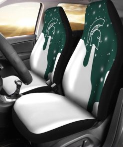 NCAA Michigan State Spartans White Green Car Seat Covers
