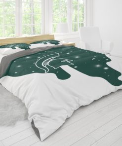 NCAA Michigan State Spartans White Green Bedding Set