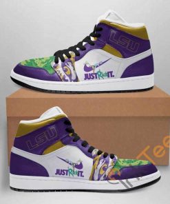 NCAA LSU Tigers Rick And Morty Air Jordan 1 High Sneakers