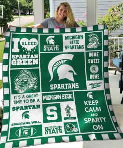 NCAA Michigan State Spartans Fleece Blanket V6