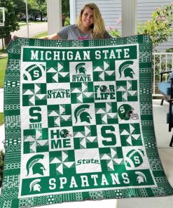 NCAA Michigan State Spartans Fleece Blanket V4